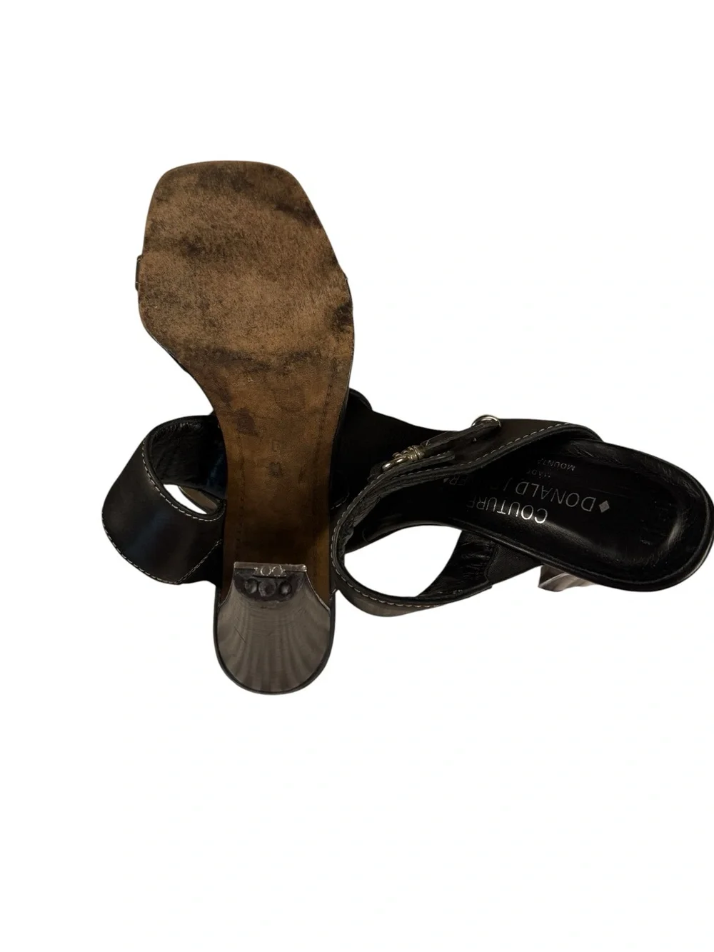 Donald J Pliner Couture Danye Leather Sandals Made In Italy Size 6B Black